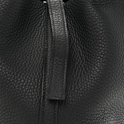 Hermes Taurillon Clemence Epsom Eclat Picotin 18 PM Black White 7 of 9