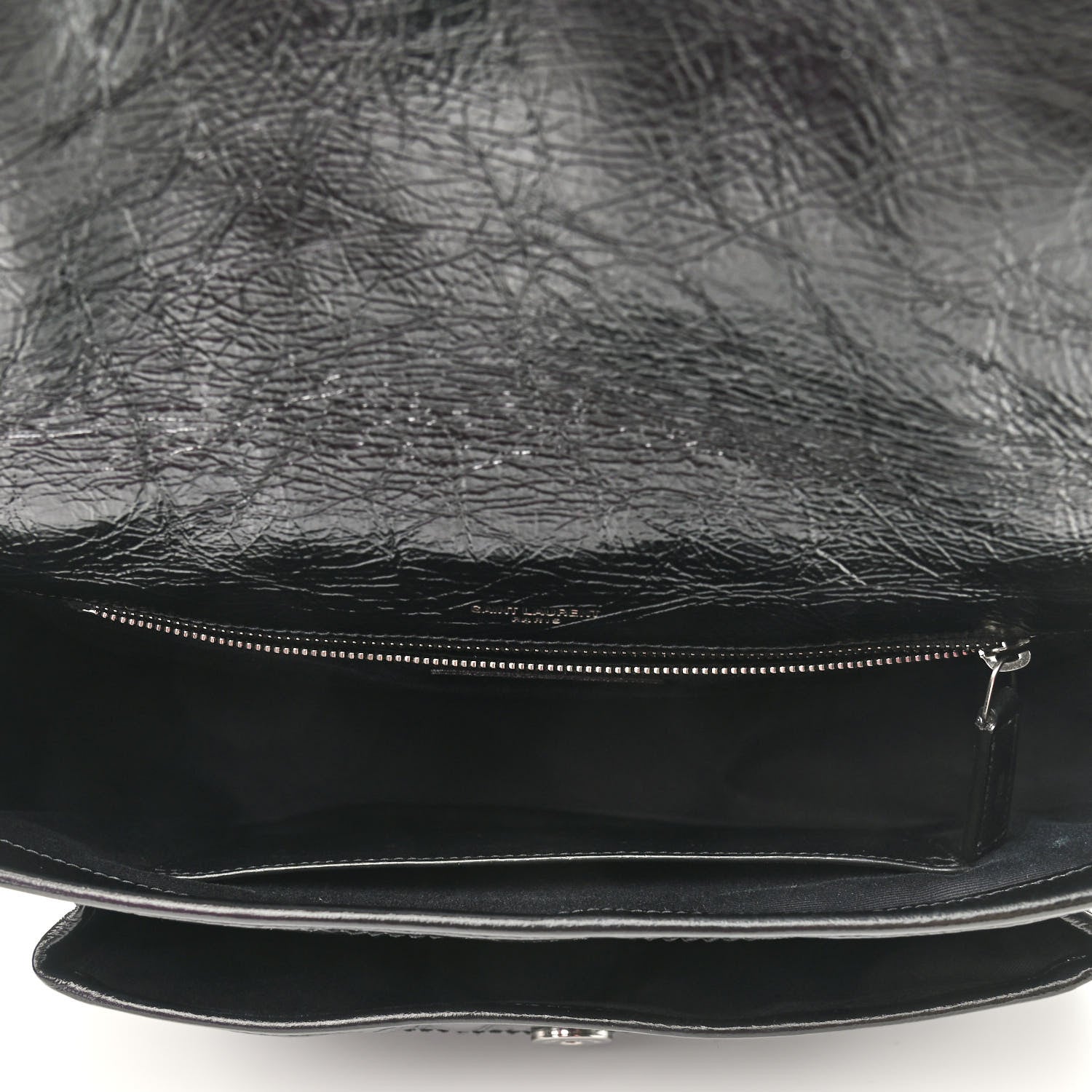 Saint Laurent Crinkled Calfskin Matelasse Monogram Medium Niki Chain Satchel Black 5 of 11