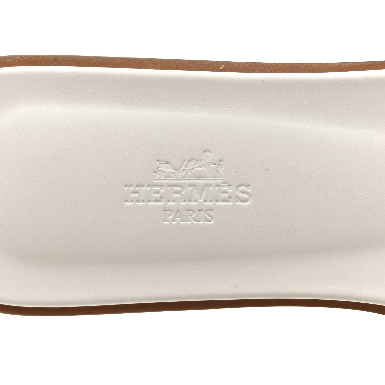 Hermes Box Calfskin Oran Sandals 39 White 8 of 9
