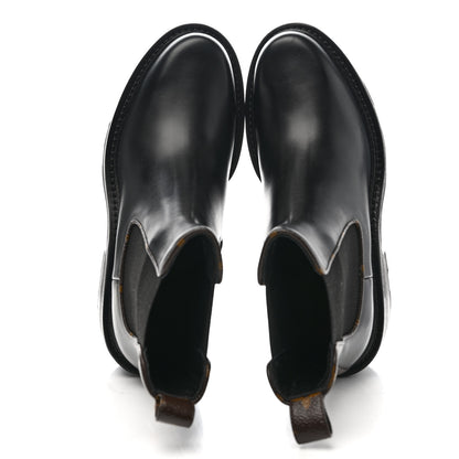 Louis Vuitton Calfskin Monogram Beaubourg Ankle Boots 38 Black 2 of 9