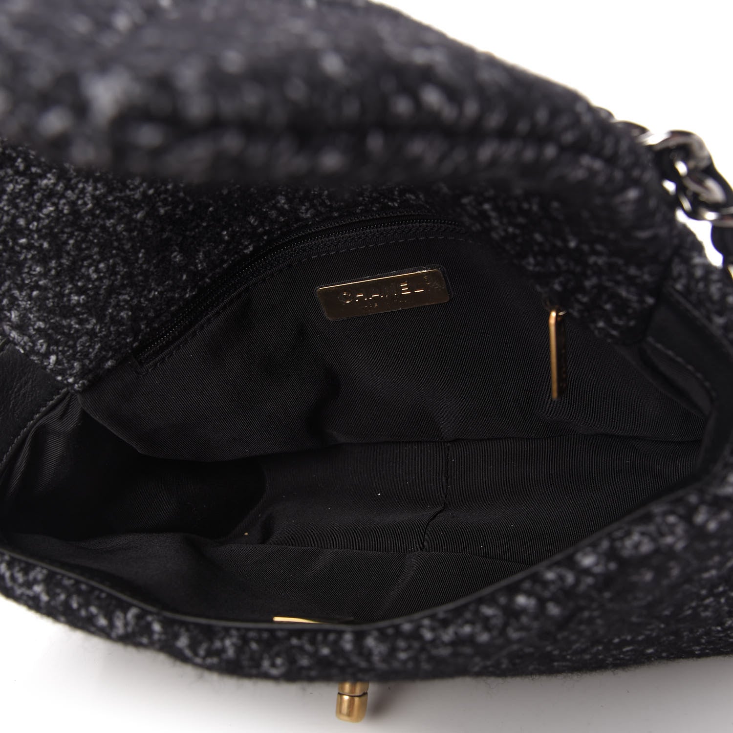Chanel Tweed Quilted Medium Chanel 19 Flap Black 5 of 11