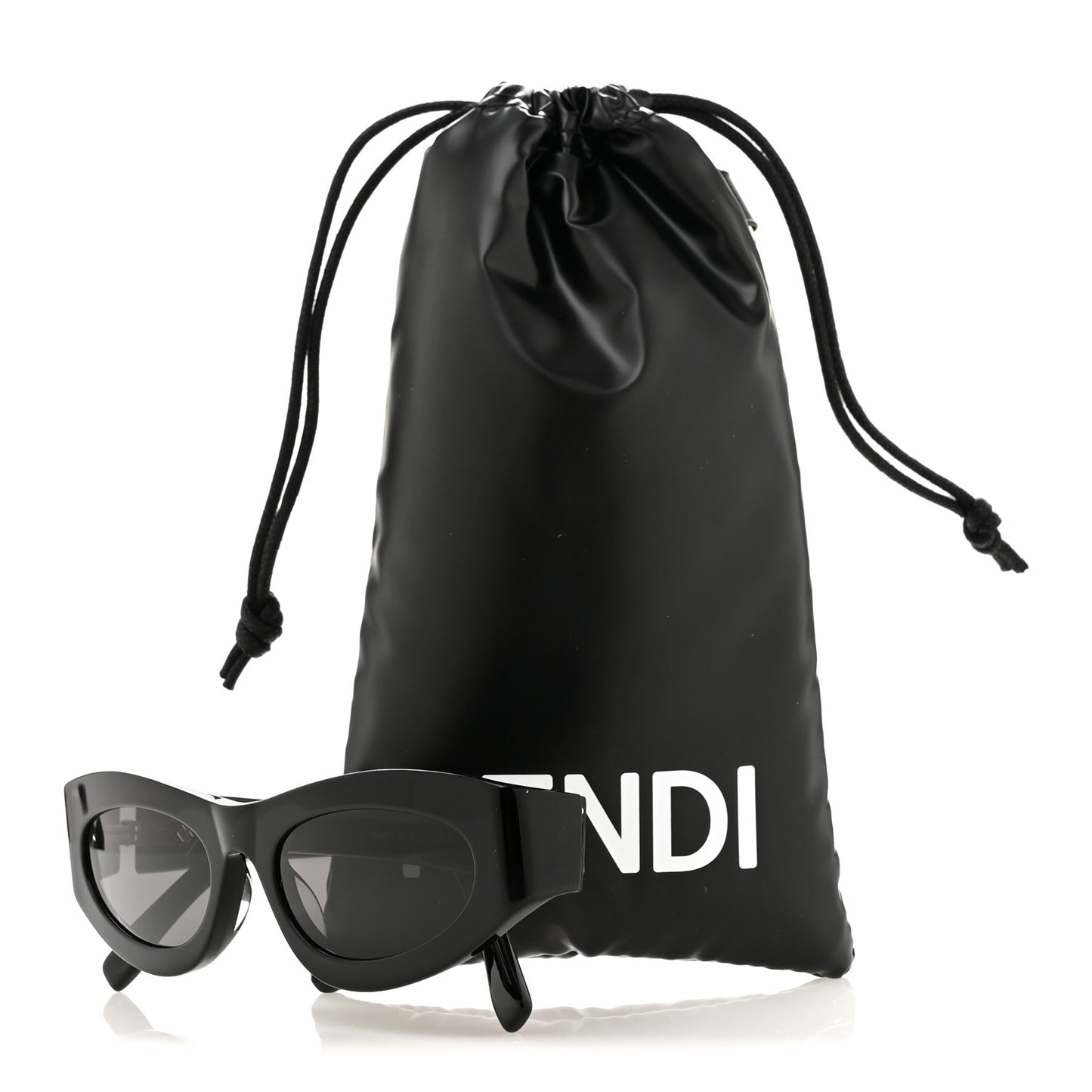 Acetate FF Diamonds Cat Eye Sunglasses FE40177U Black