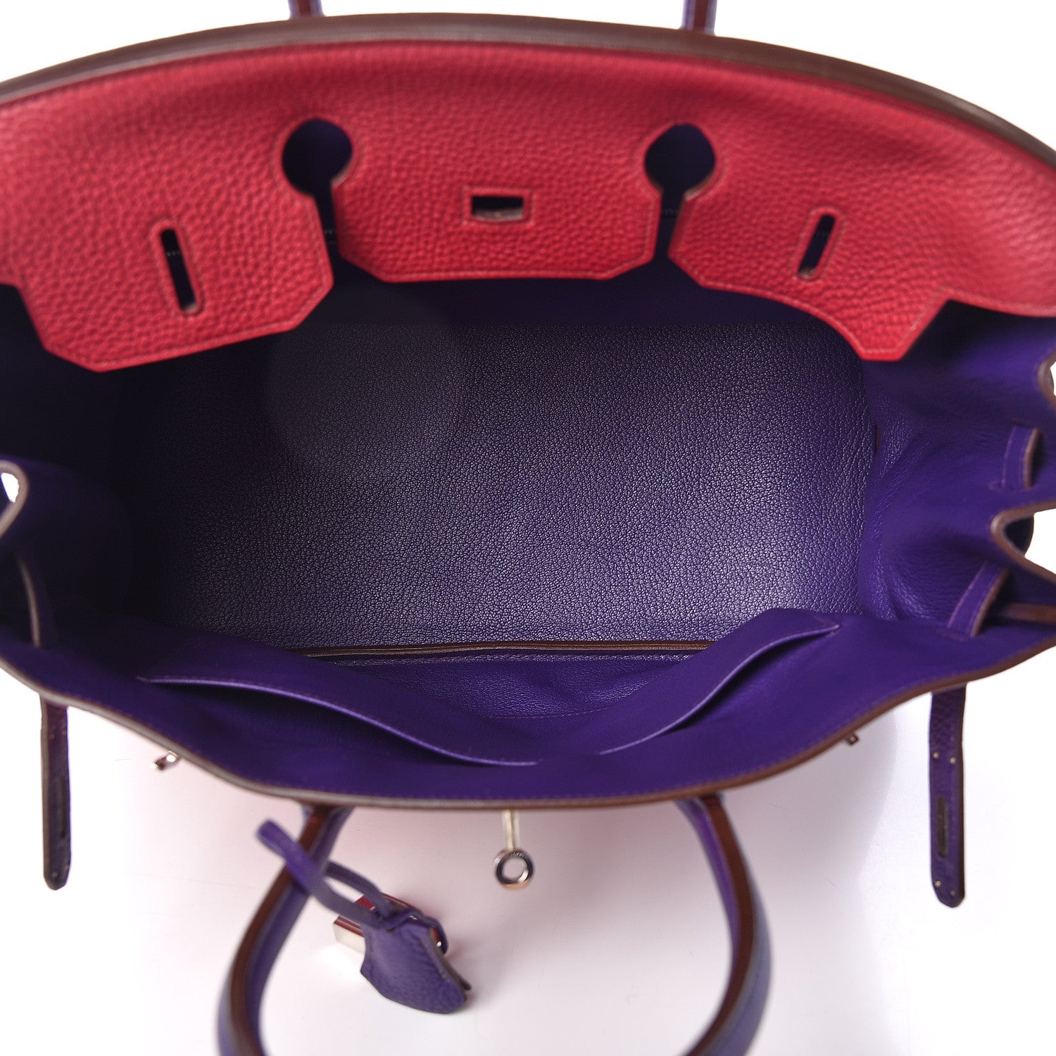 Hermes Togo Bi Color Horseshoe Birkin 35 Iris Rubis 8 of 14