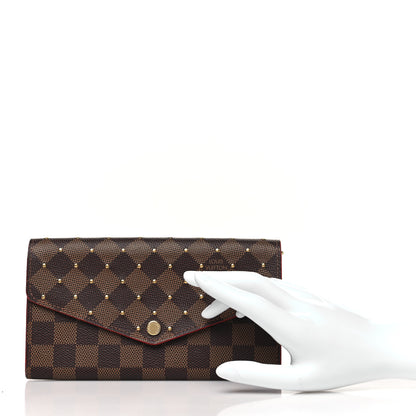 Louis Vuitton Damier Ebene Studded Sarah Wallet NM Cherry 2 of 7