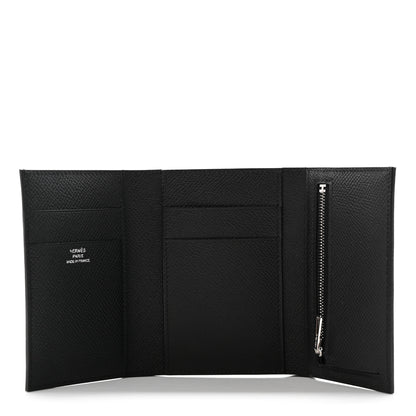 Hermes Epsom Tri-Fold Compact Monochrome Bearn Wallet Black 5 of 8