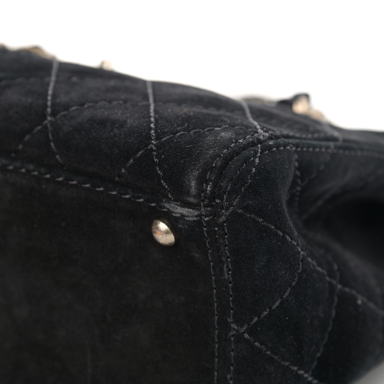 Chanel Suede Stitched Single Flap Black 11 of 16