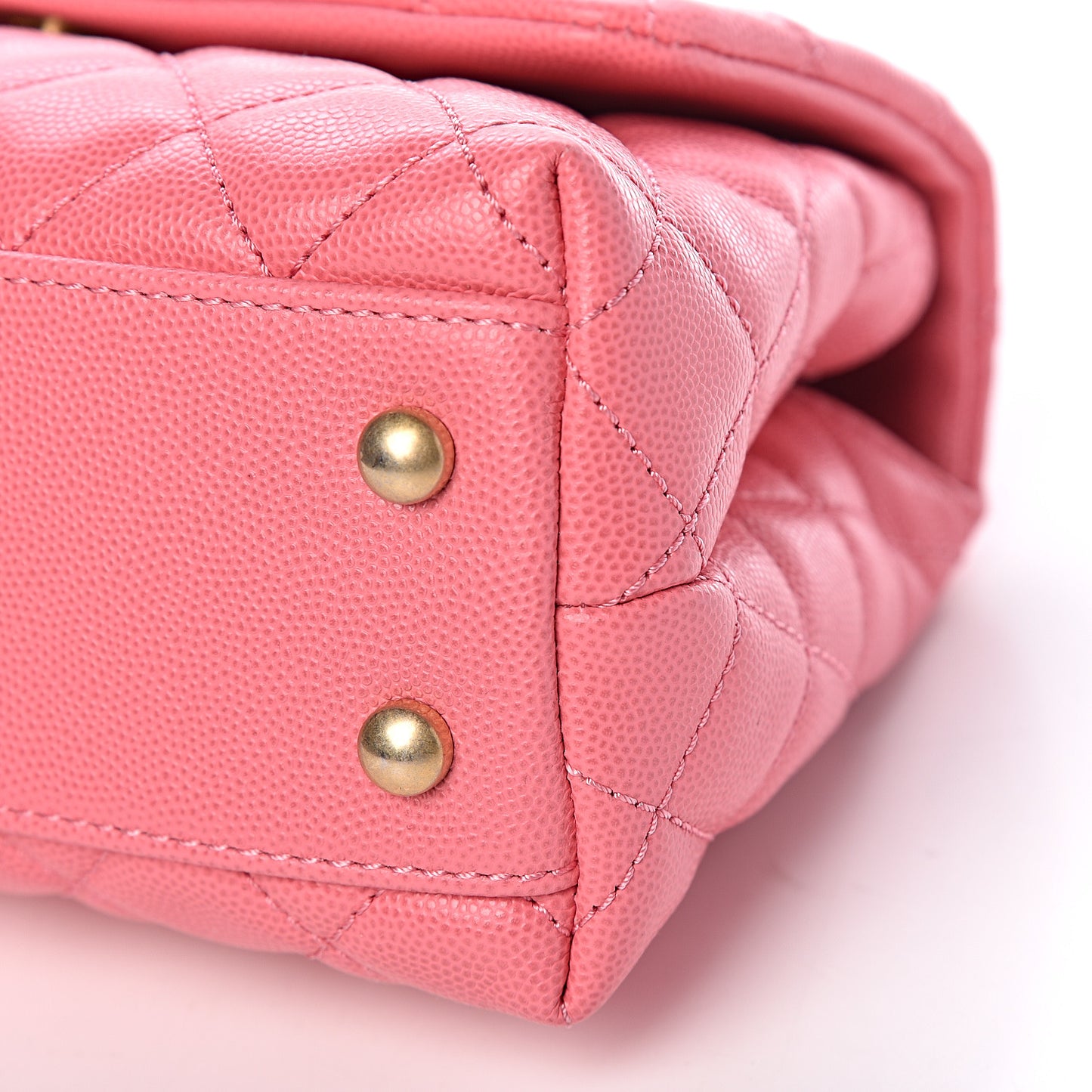 Caviar Lizard Quilted Mini Coco Handle Flap Pink