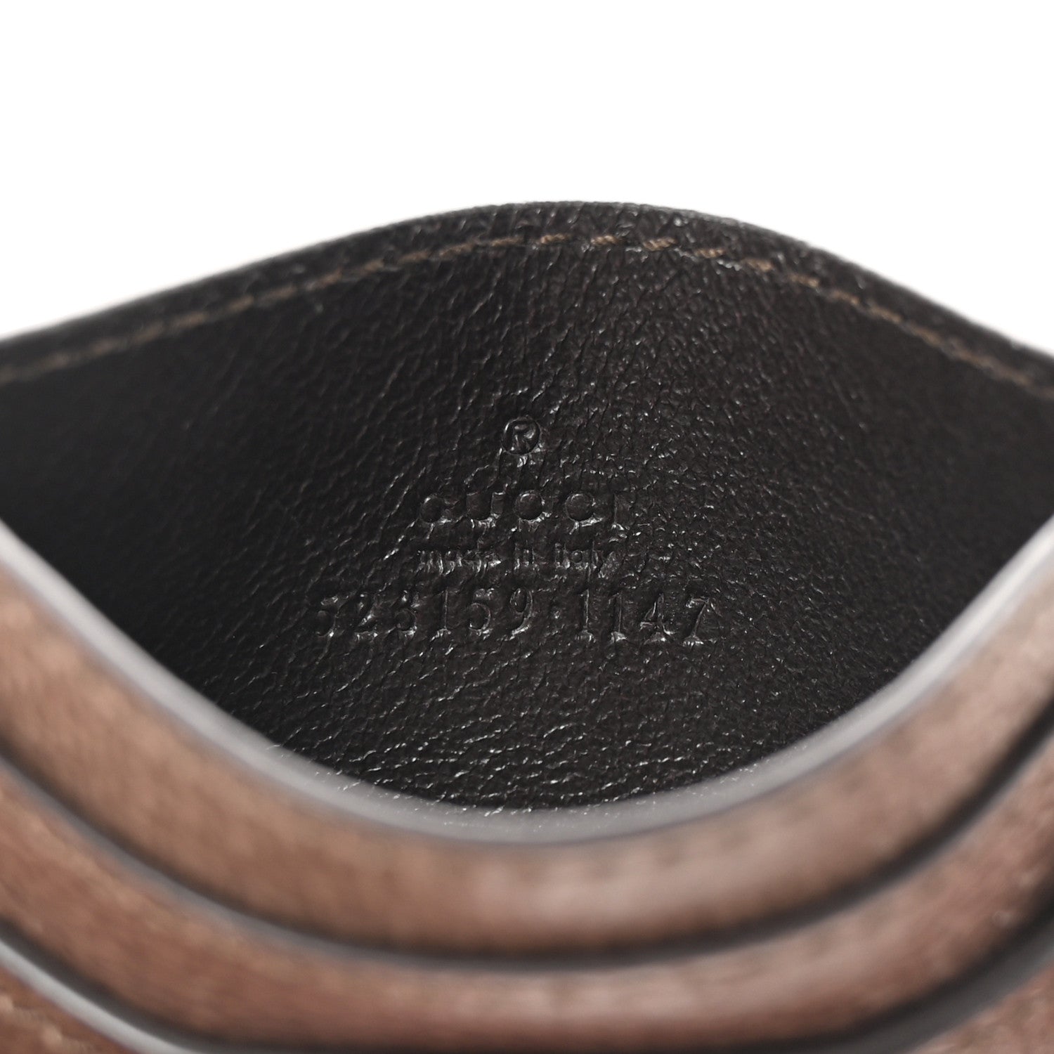 Gucci GG Supreme Monogram Textured Dollar Calfskin Ophidia Card Holder Beige Ebony New Acero 6 of 6