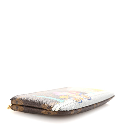 Louis Vuitton Monogram 2022 Christmas Animation Paris Key Pouch Pink 4 of 6