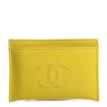 Chanel Caviar CC Timeless Card Holder Yellow 1 of 9