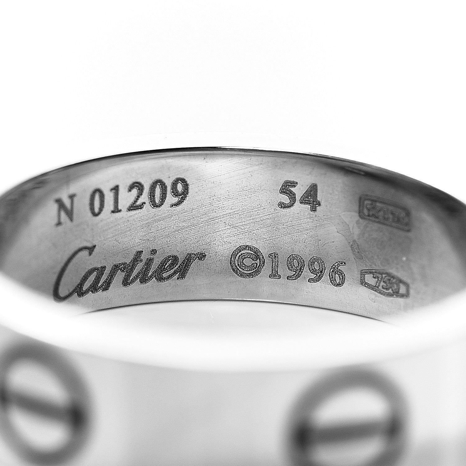 Cartier 18K White Gold 5.5mm LOVE Ring 54 6.75 3 of 3