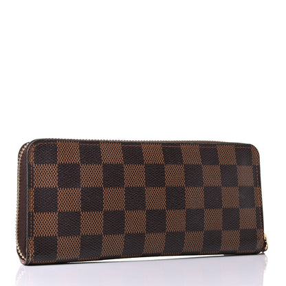 Louis Vuitton Damier Ebene Clemence Wallet Rose Ballerine 2 of 5