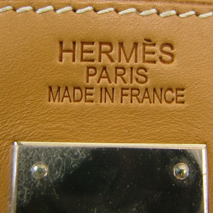 Hermes Barenia Toile Kelly 35 Handbag Khaki 10 of 12