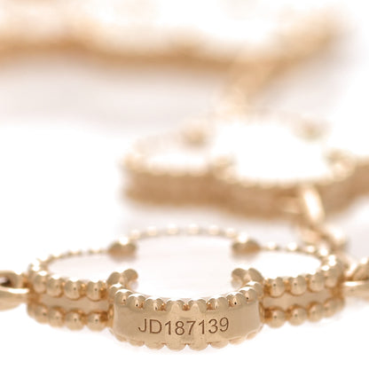 Van Cleef & Arpels 18K Yellow Gold Mother of Pearl 5 Motifs Vintage Alhambra Bracelet 5 of 6