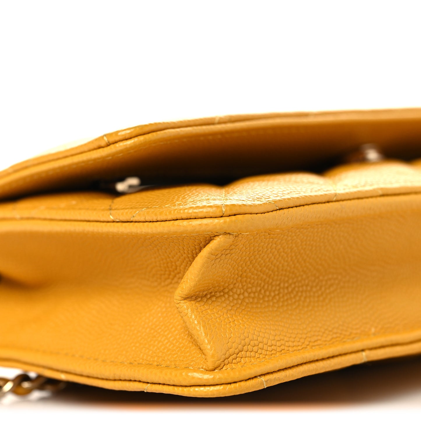 Caviar Quilted Wallet on Chain WOC Yellow