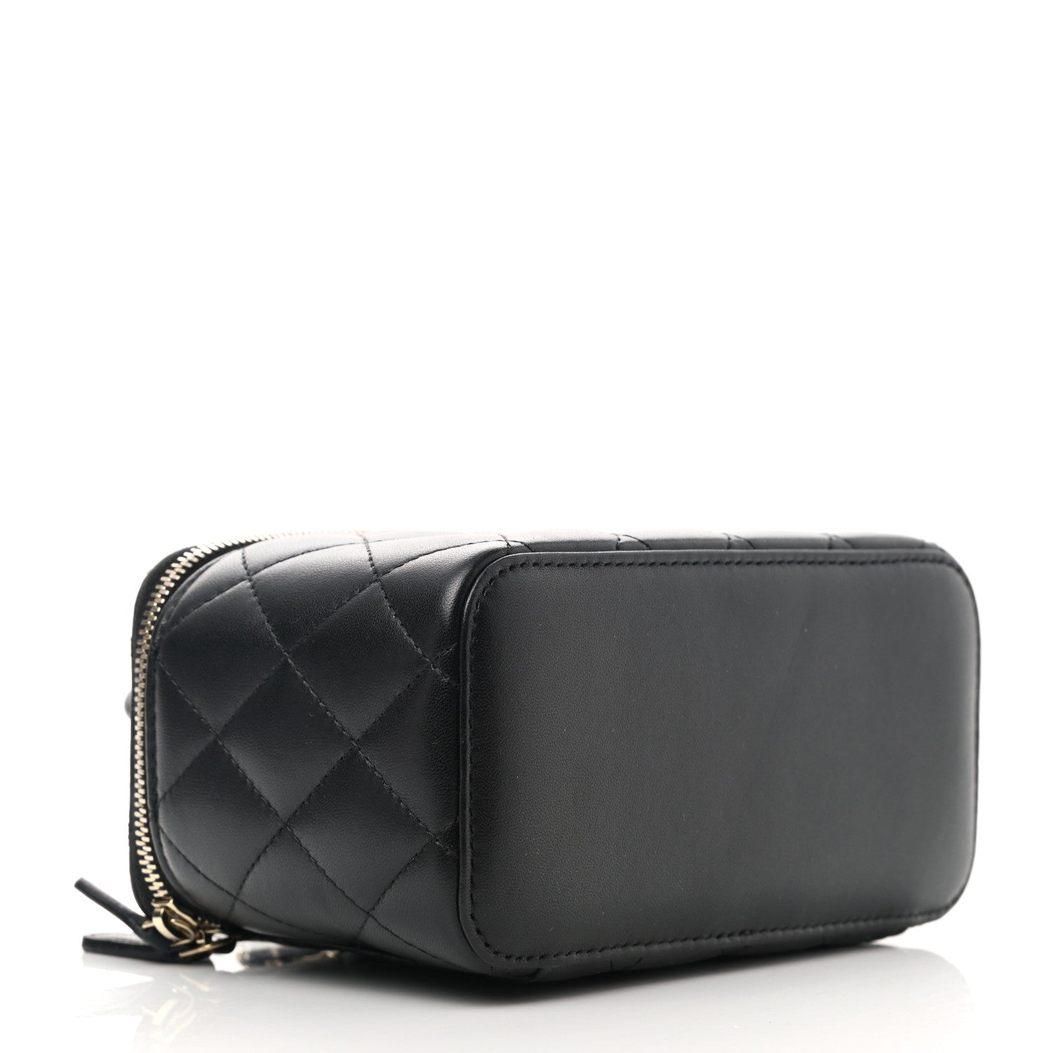 Chanel Lambskin Quilted Small Top Handle Vanity Case With Chain Black 4 of 11
