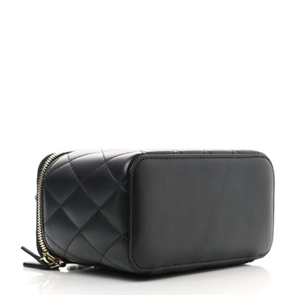 Chanel Lambskin Quilted Small Top Handle Vanity Case With Chain Black 4 of 11