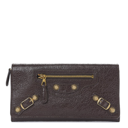 Balenciaga Agneau Giant 12 Gold Hardware Money Wallet Charbon 1 of 5