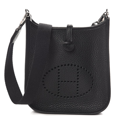Hermes Taurillon Clemence Evelyne TPM Black 1 of 8