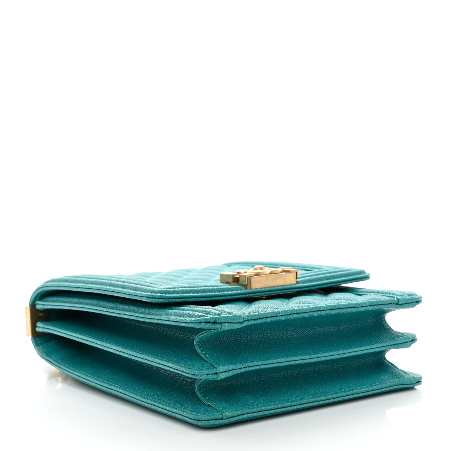 Chanel Caviar Quilted North South Boy Flap Turquoise 4 of 10