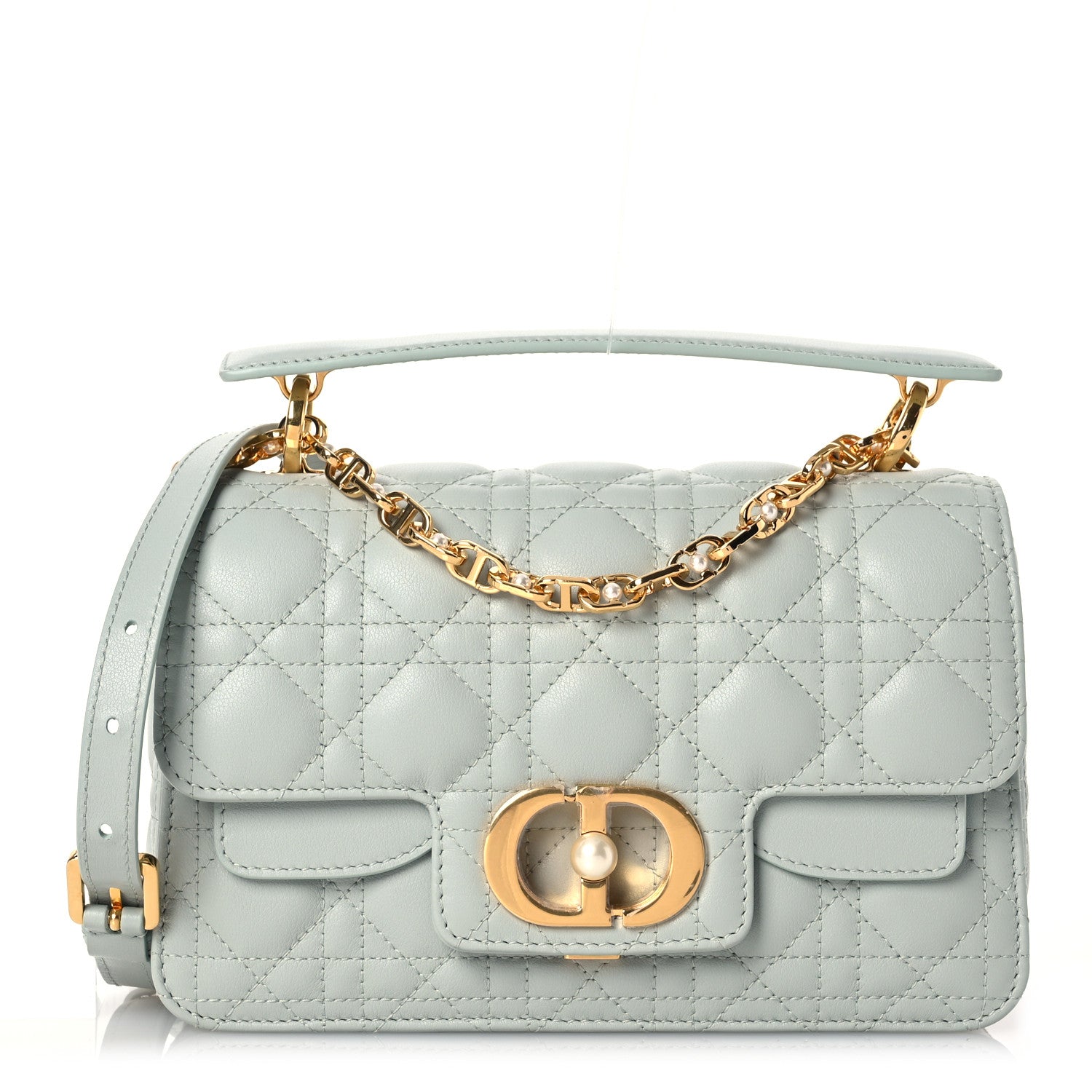 Christian Dior Lambskin Cannage Small Jolie Top Handle Bag Pistachio 1 of 11
