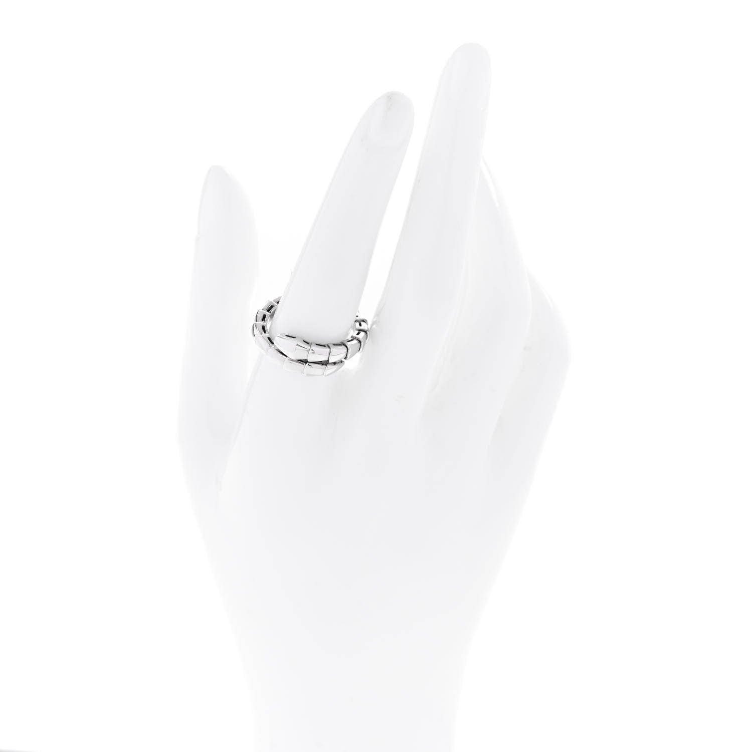 Bulgari 18K White Gold Serpenti Viper Ring XL 2 of 5