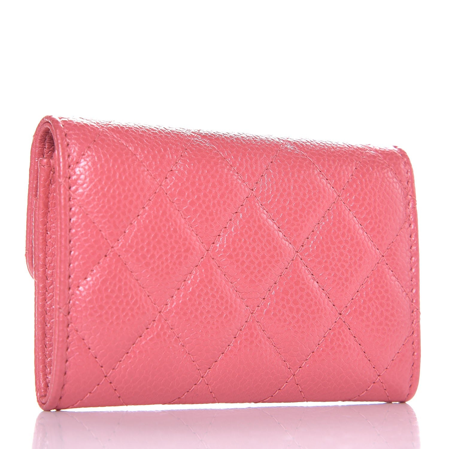 Chanel Caviar Quilted Flap Card Holder Pink 3 of 9