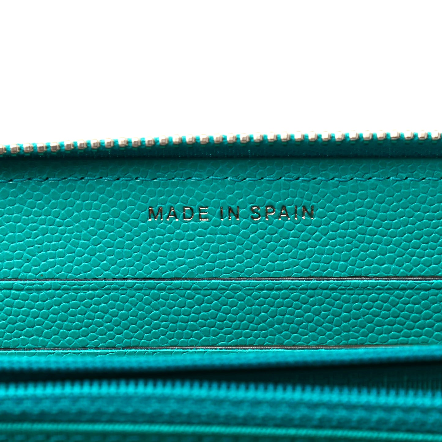 Caviar Quilted Small Zip Around Wallet Turquoise