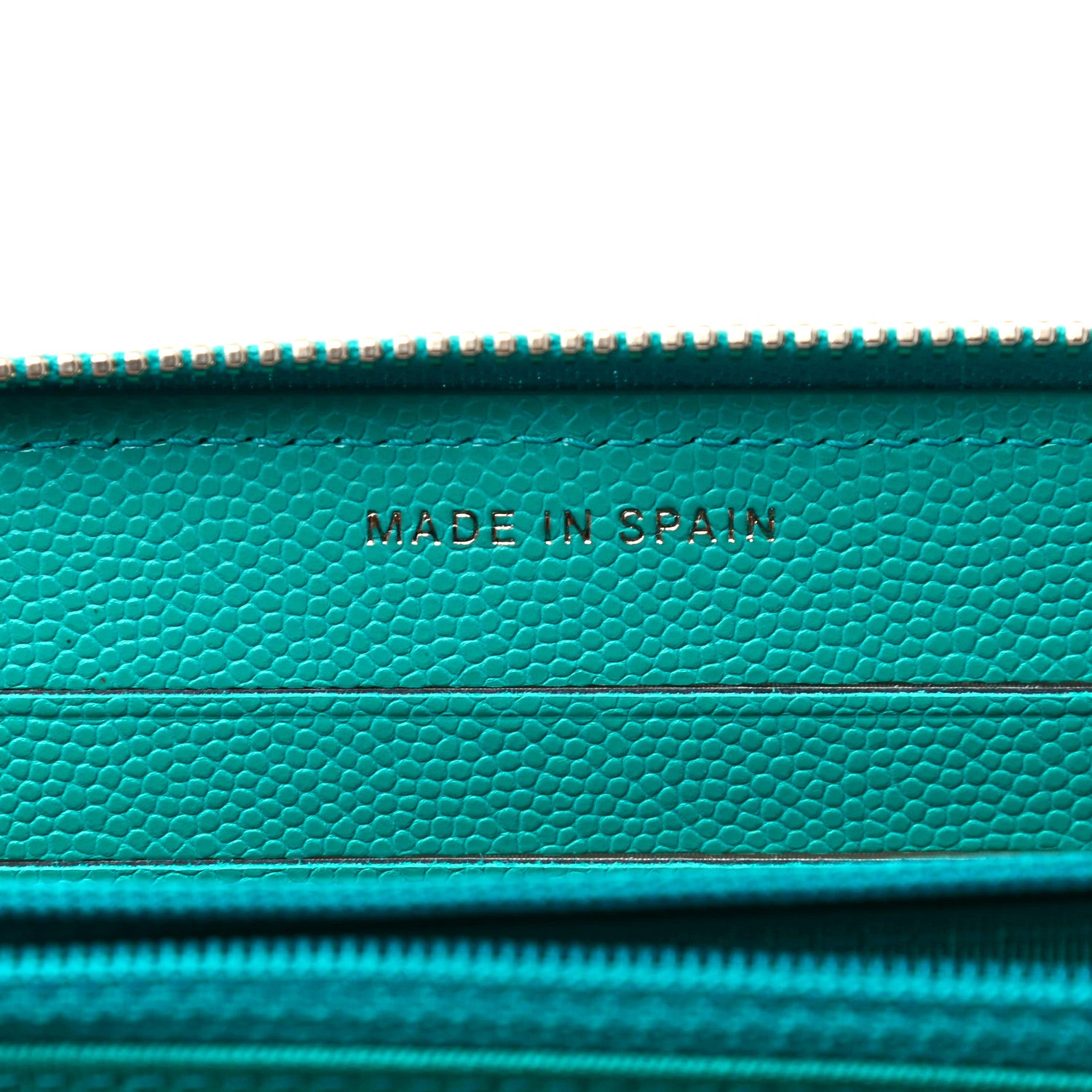 Chanel Caviar Quilted Small Zip Around Wallet Turquoise 6 of 10