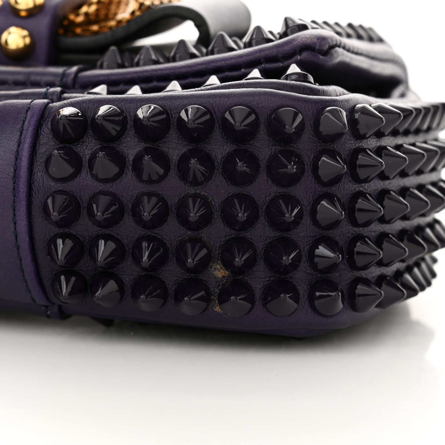 Calfskin Spiked Sweety Charity Crossbody Bag Purple