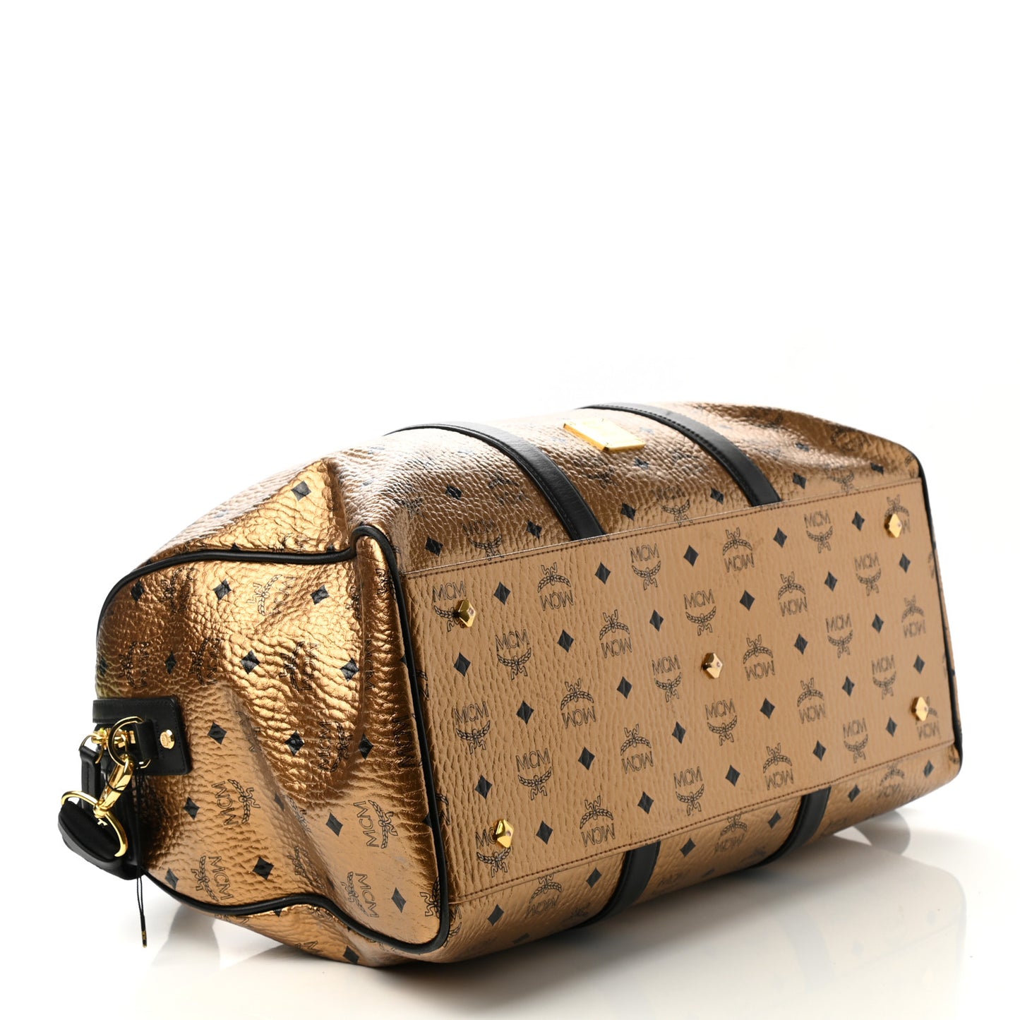 Metallic Visetos Traveler Weekender Duffle Bag Gold