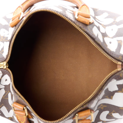 Louis Vuitton Monogram Graffiti Speedy 30 Silver 5 of 18