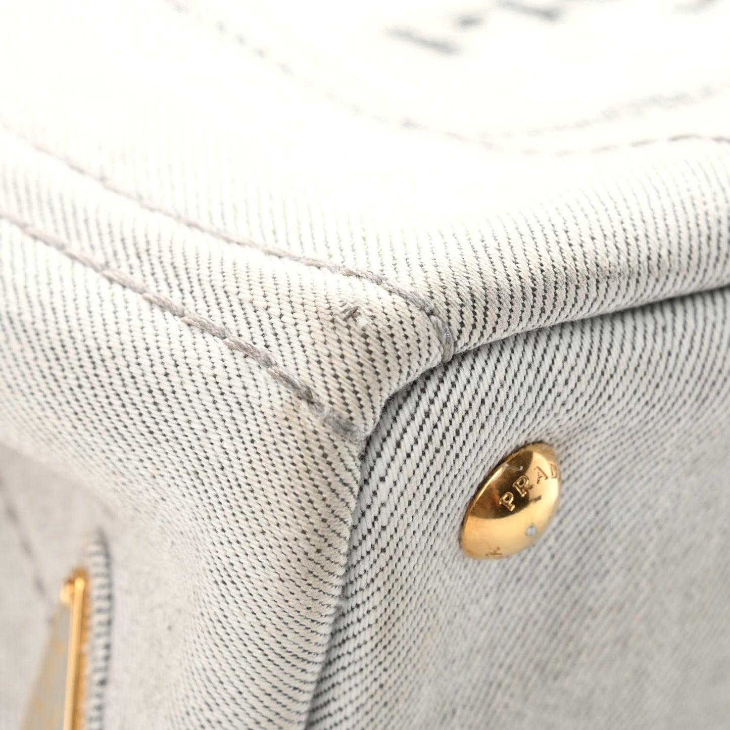 Denim Small Logo Tote Bianco