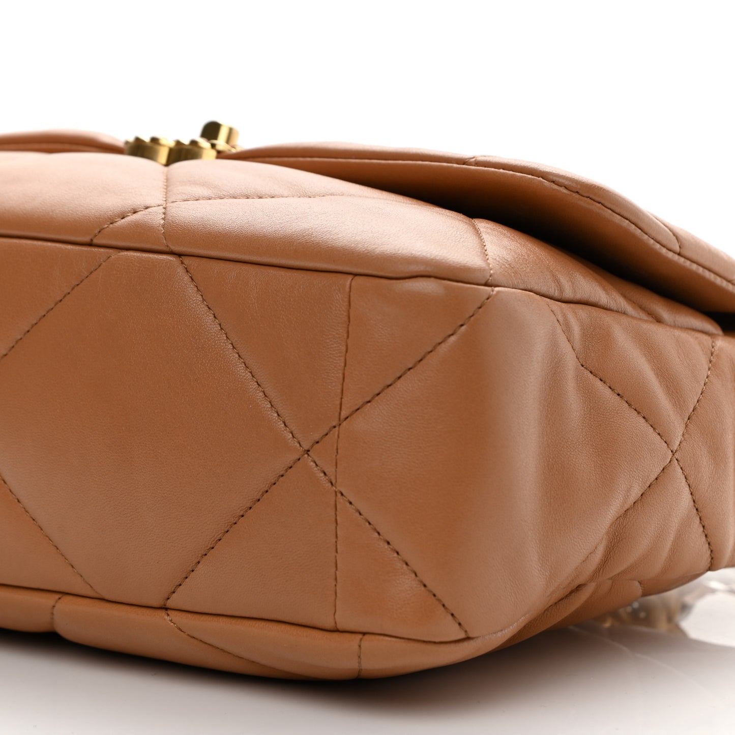 Lambskin Quilted Large Chanel 19 Flap Brown