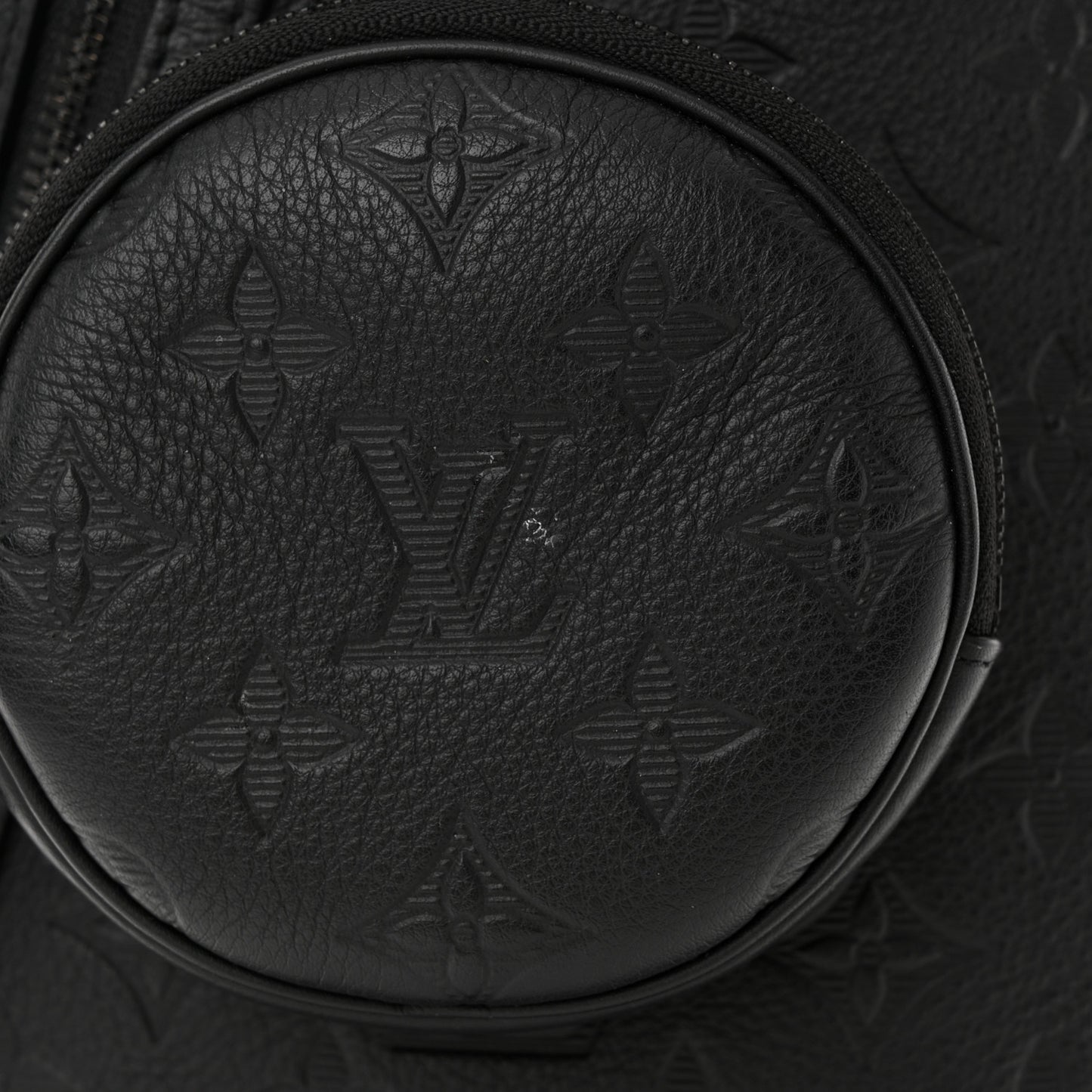 Calfskin Shadow Monogram Duo Slingbag Black