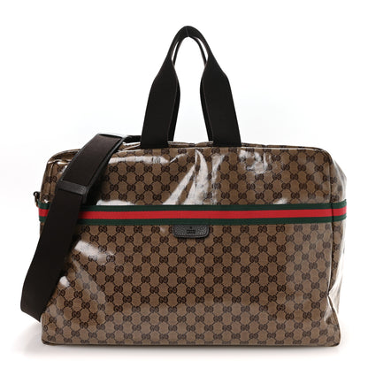 Gucci Crystal Monogram Web Large Carry On Duffle Bag Brown 1 of 9