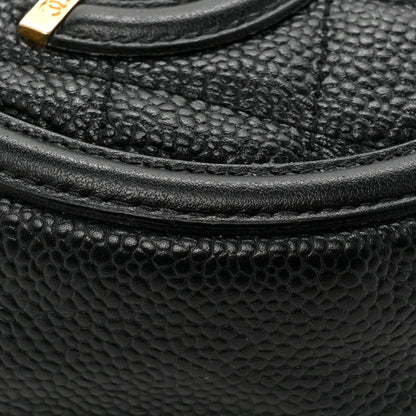 Chanel Caviar Quilted Round Filigree Crossbody Black 13 of 13