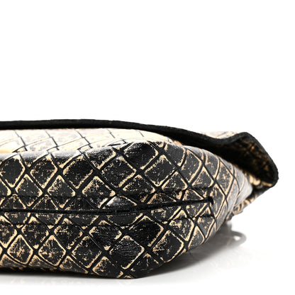 Bottega Veneta Calfskin Intrecciomirage Embossed Butterfly Chain Crossbody Black Gold 10 of 10