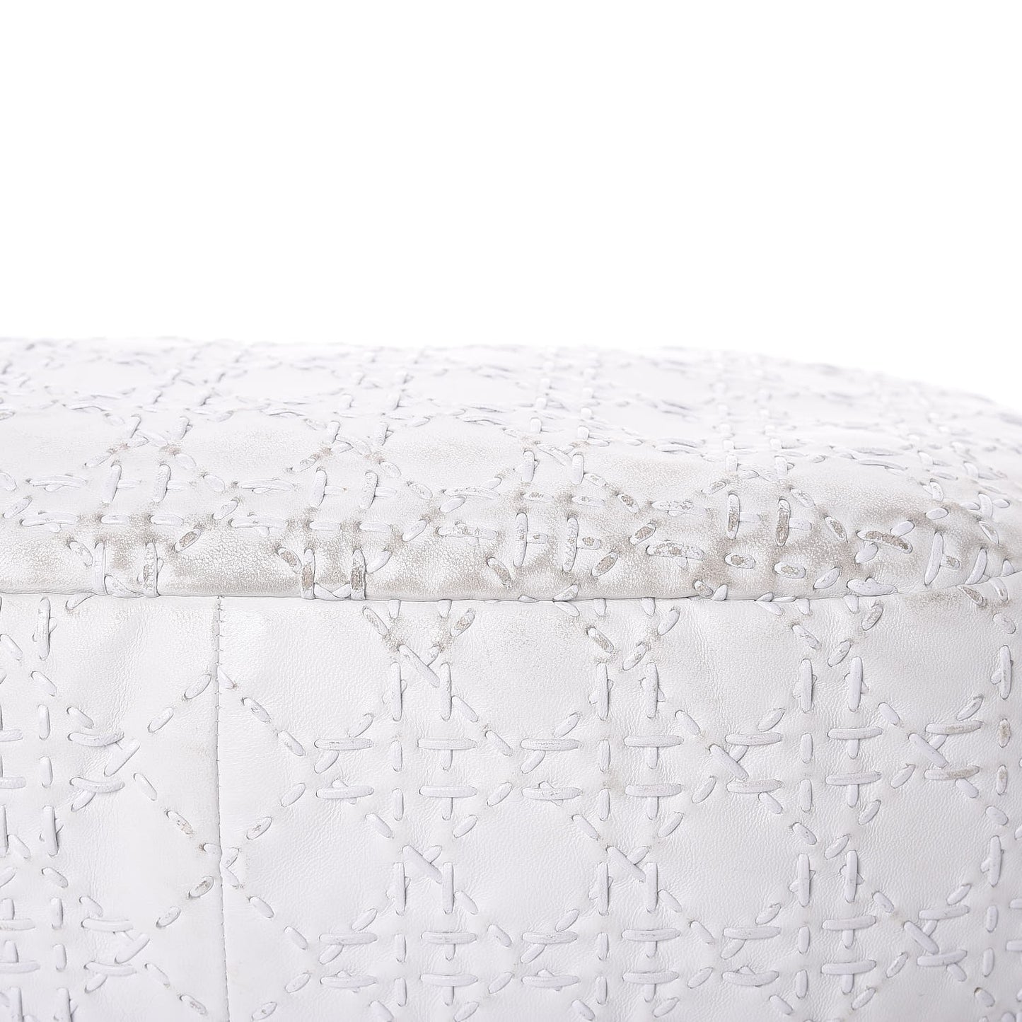 Lambskin Stitched Cannage Hobo White