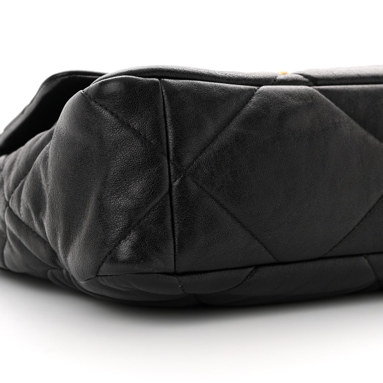 Chanel Shiny Goatskin Quilted Large Chanel 19 Flap Black 9 of 10