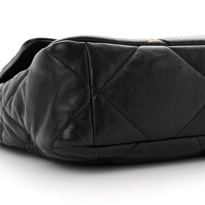 Chanel Shiny Goatskin Quilted Large Chanel 19 Flap Black 9 of 10