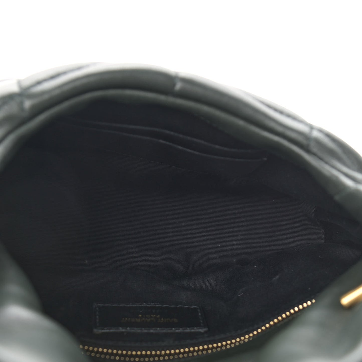 Lambskin Quilted Toy Loulou Puffer Monogram Chain Satchel Deep Green
