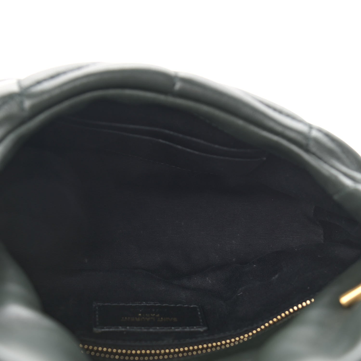 Saint Laurent Lambskin Quilted Toy Loulou Puffer Monogram Chain Satchel Deep Green 5 of 8