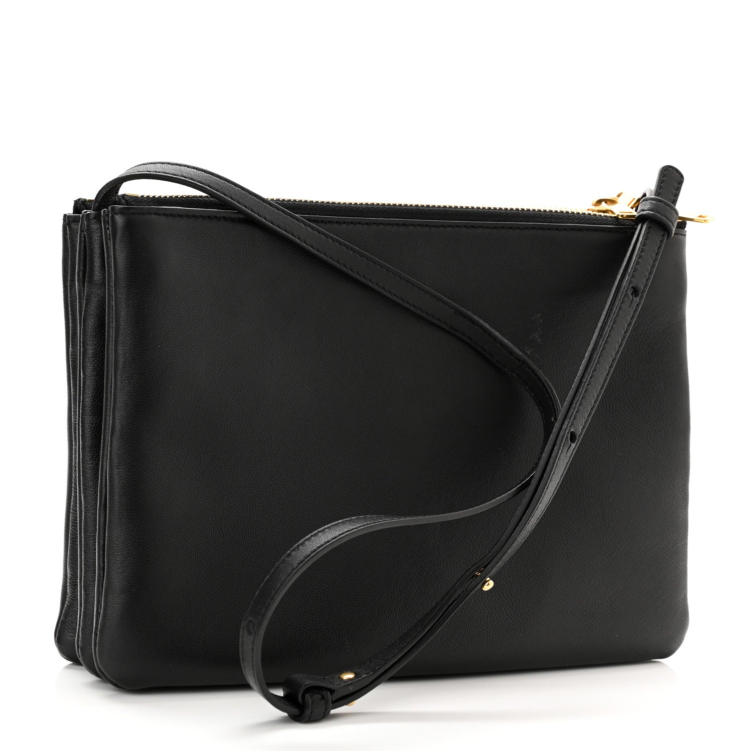 Celine Lambskin Small Trio Crossbody Bag Black 2 of 10