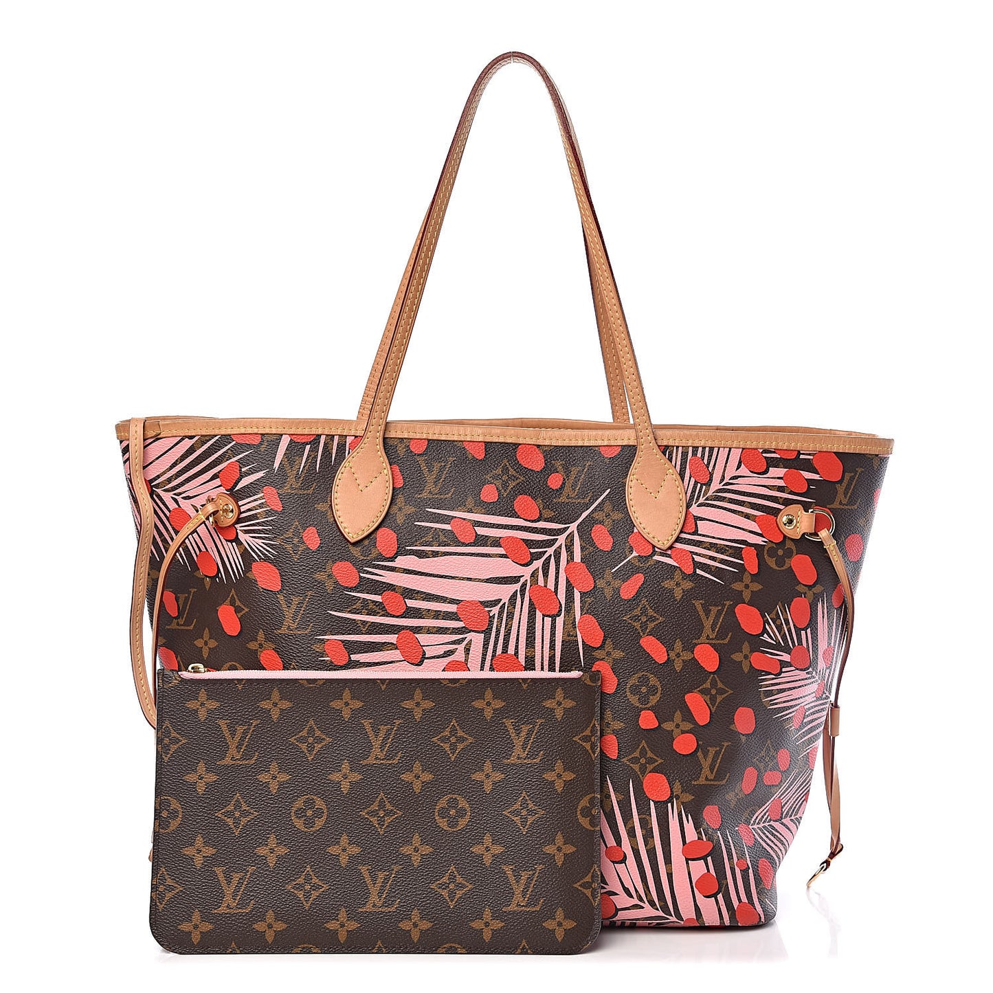 Monogram Jungle Dots Neo Neverfull MM Sugar Pink Poppy
