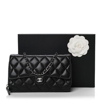 Chanel Caviar Quilted Phone Holder Wallet on Removable Chain Black 15 of 15