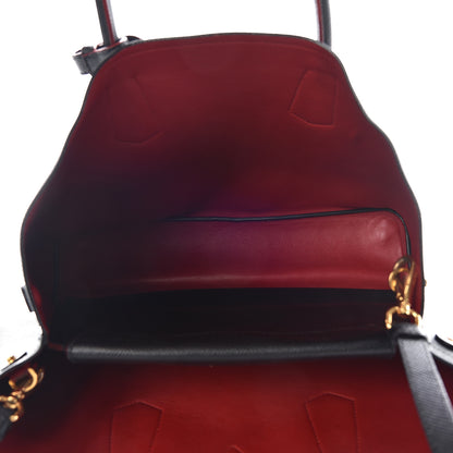 Prada Saffiano Cuir Large Double Bag Black Fuoco 7 of 18