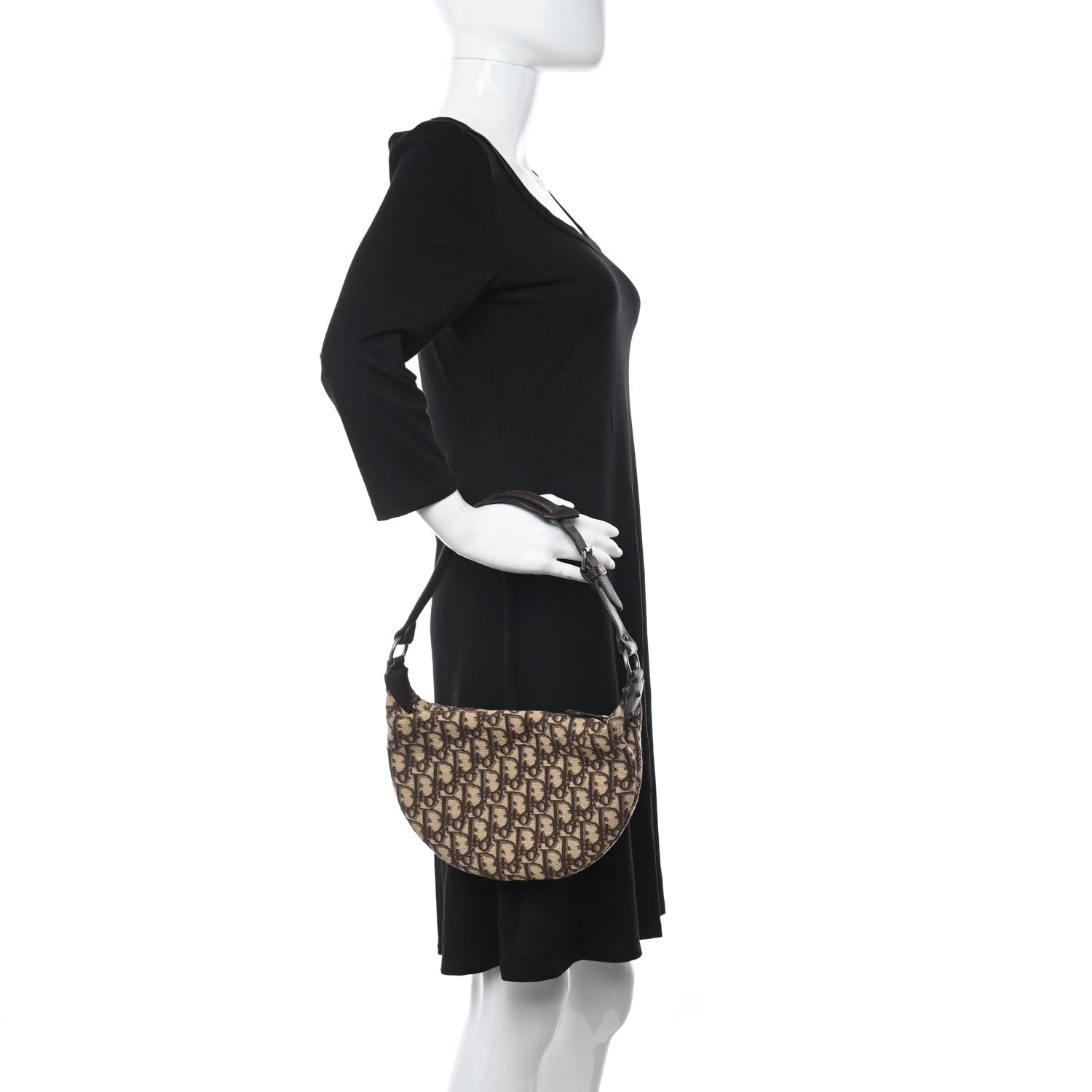 Christian Dior Monogram Buckle Hobo Marron Fonce 2 of 12