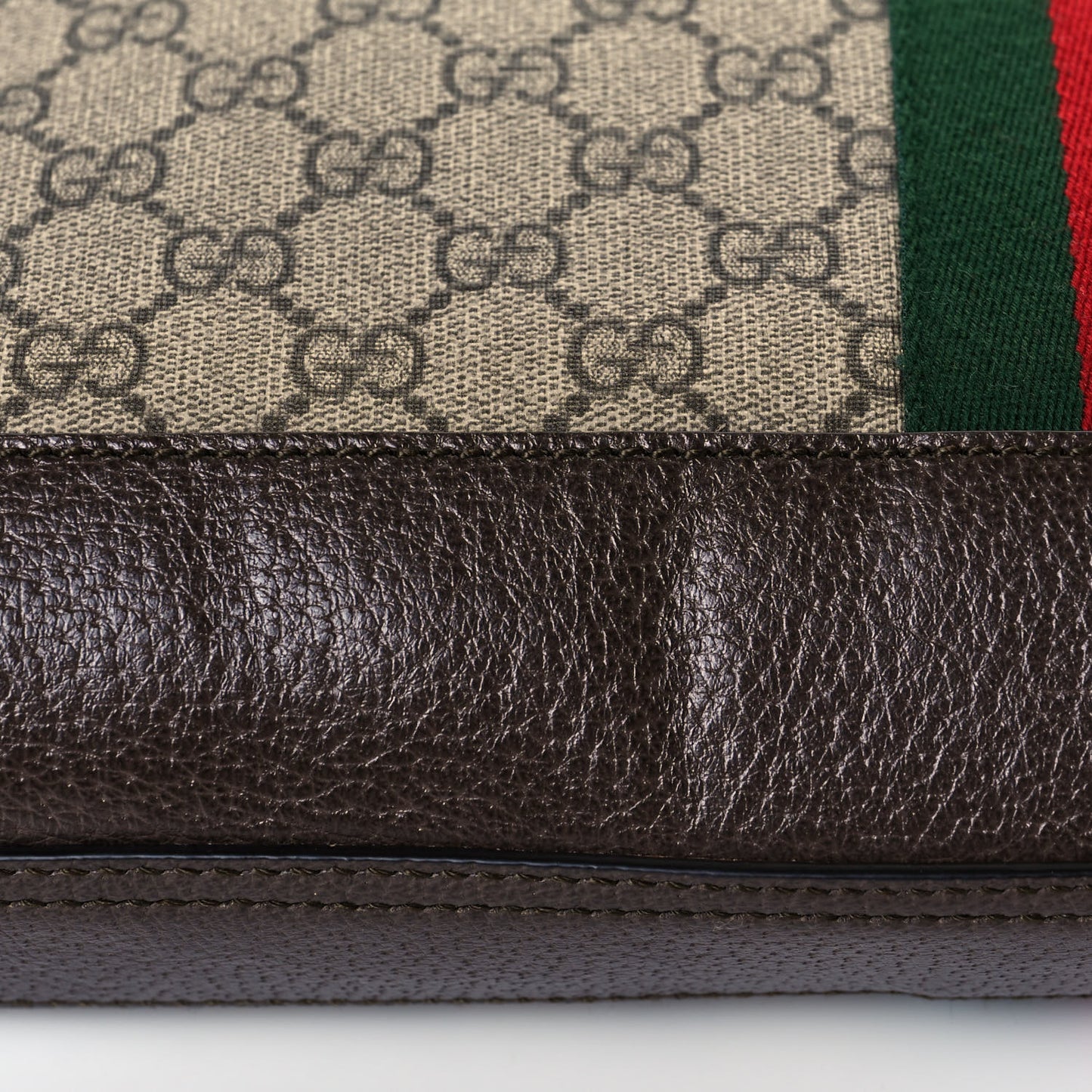 GG Supreme Monogram Web Large Ophidia Vertical Shopping Tote Brown