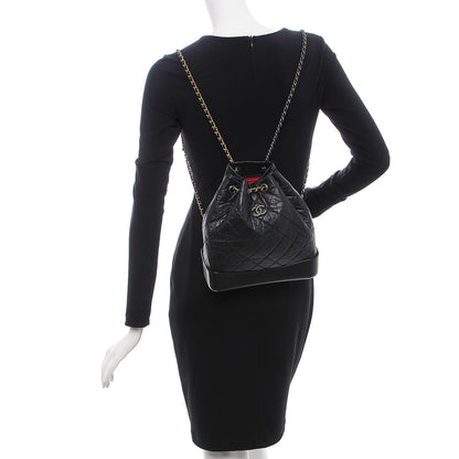 Chanel Aged Calfskin Quilted Gabrielle Backpack Black 2 of 8